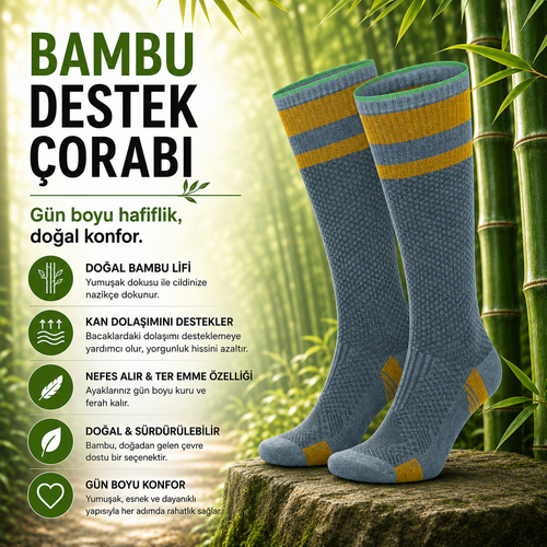 Bambu Destek Çorabı Sarı
