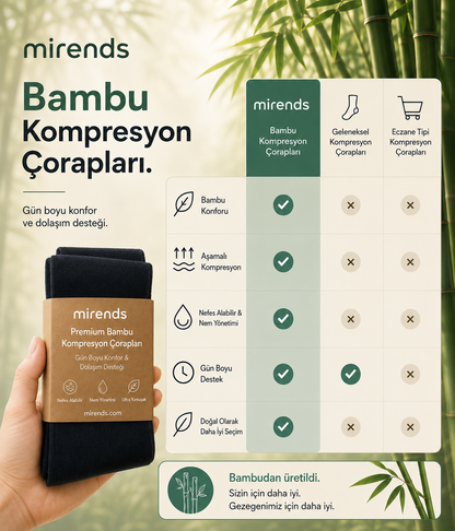 Bambu Destek Çorabı Siyah